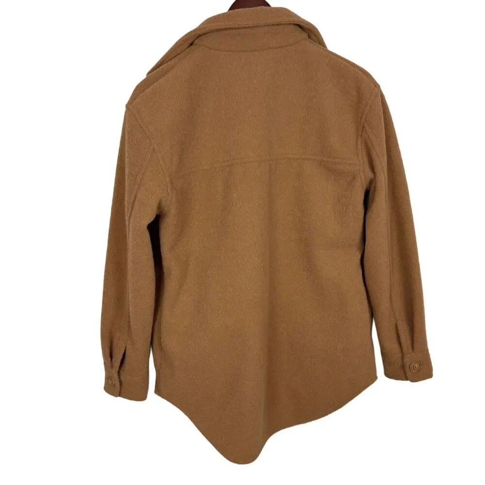 Rachel Zoe Camel Brown Button Front Shacket Shirt Jacket Women's Small - Picture 5 of 5